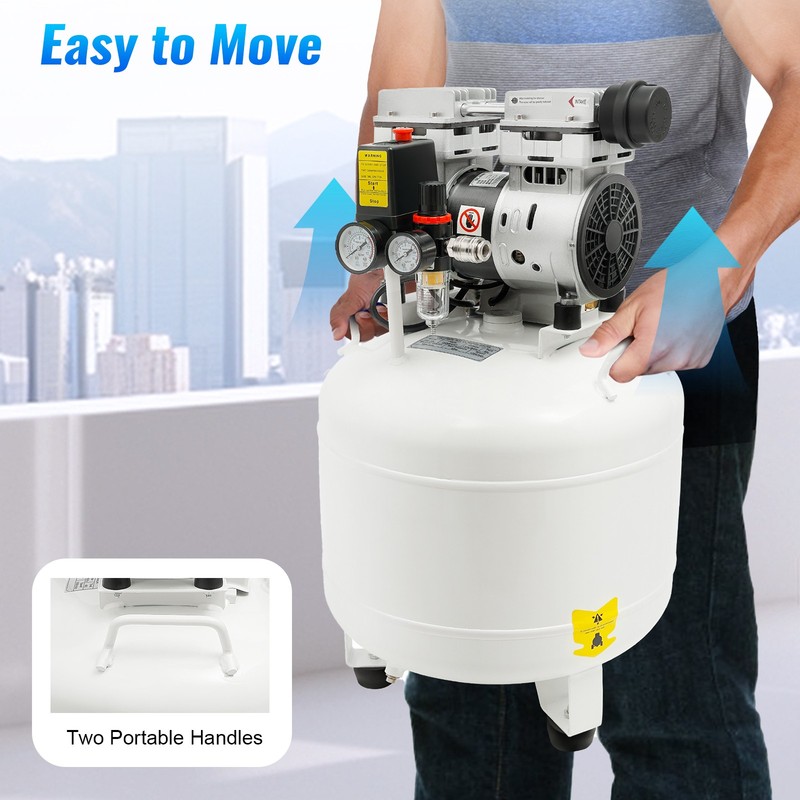 30/40L Portable Dental Oil-Free Air Compressor with Muffler Air Pump 115PSI 110V gallery