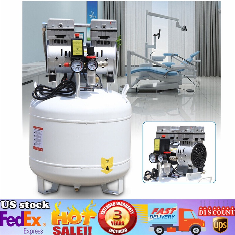 40L Portable Dental Air Compressor Oil Free Silent Air Pump 110V
