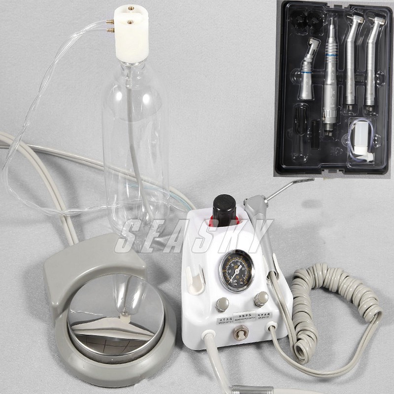 Portable Dental Turbine Unit Work with High Low Speed Handpiece Kit NSK Style