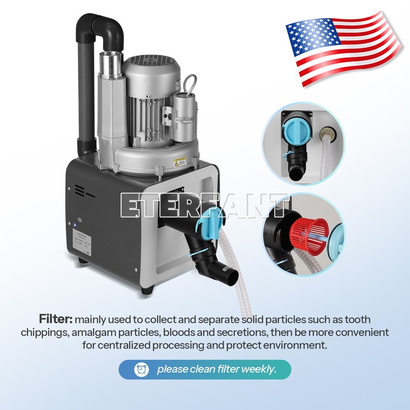 Dental Electric Suction Machine Vacuum System DE101 600L/min Semi-Dry Type gallery
