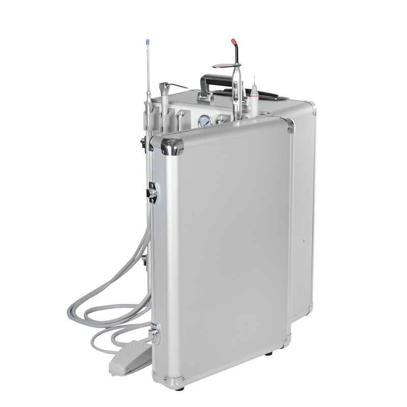 Portable Dental Unit w/ Air Compressor 3 Way Syringe LED Curing Light Scaler 4H gallery