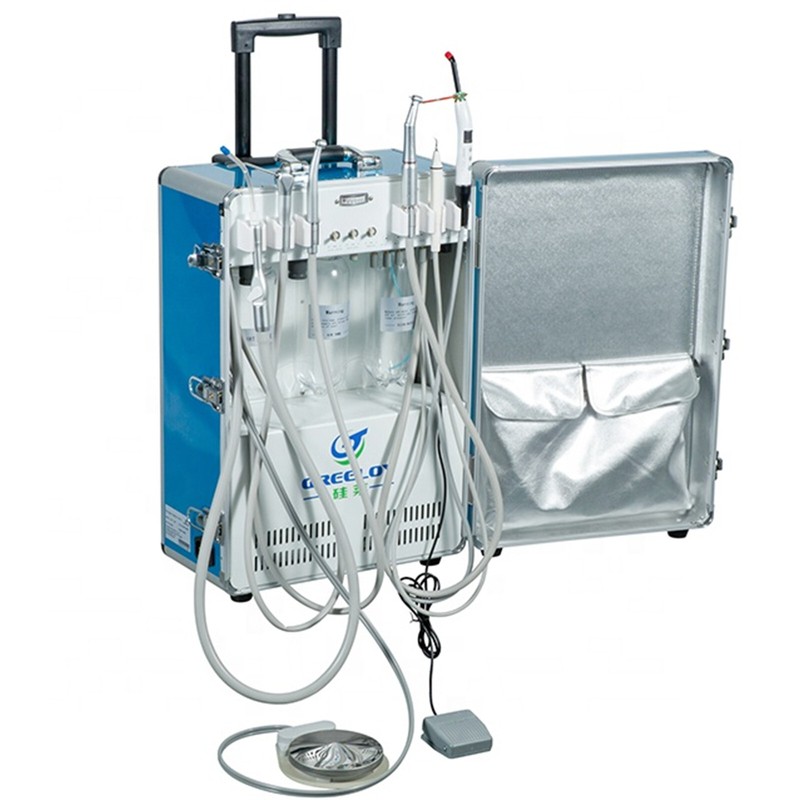 2H Multi-function Portable Dental Unit with Air Compressor+Curing Light GU-P206