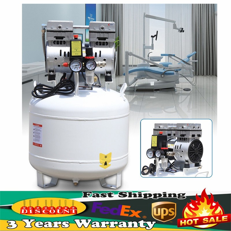 40L Portable Dental Air Compressor Oil Free Silent Air Pump 110V