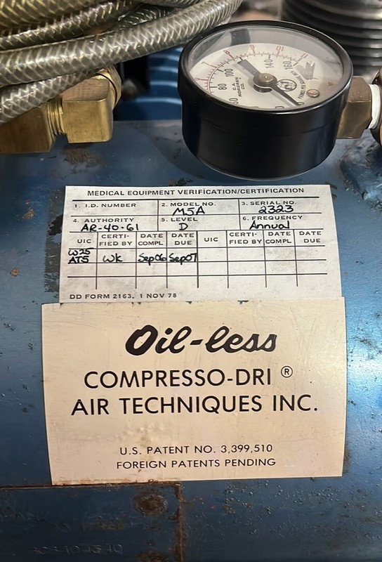 Air Techniques Oil-Less Compresso-Dri Model M5A 115V Dental Air Compressor gallery