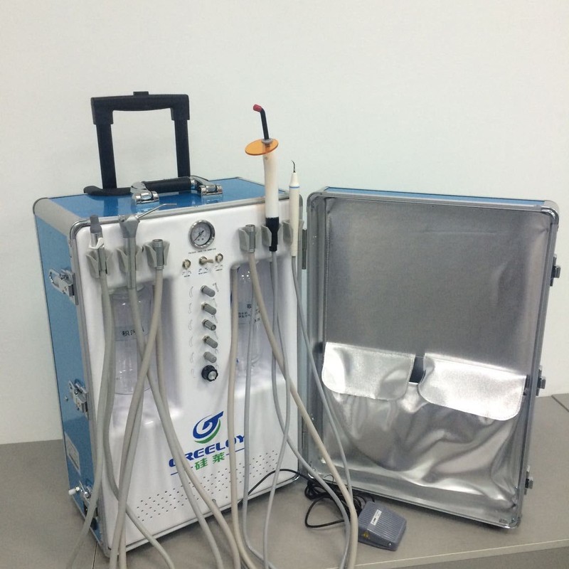 Dental Silent Air Compressor Unit GU-P206S+LED Curing Light+Ultrasonic Scaler 2H gallery