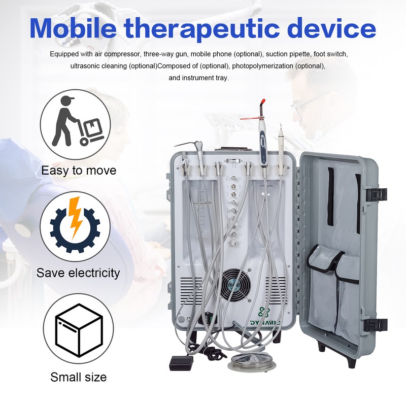 Portable Dental Unit DU893 Built-in Air Compressor Suction For Home Clinic 2H