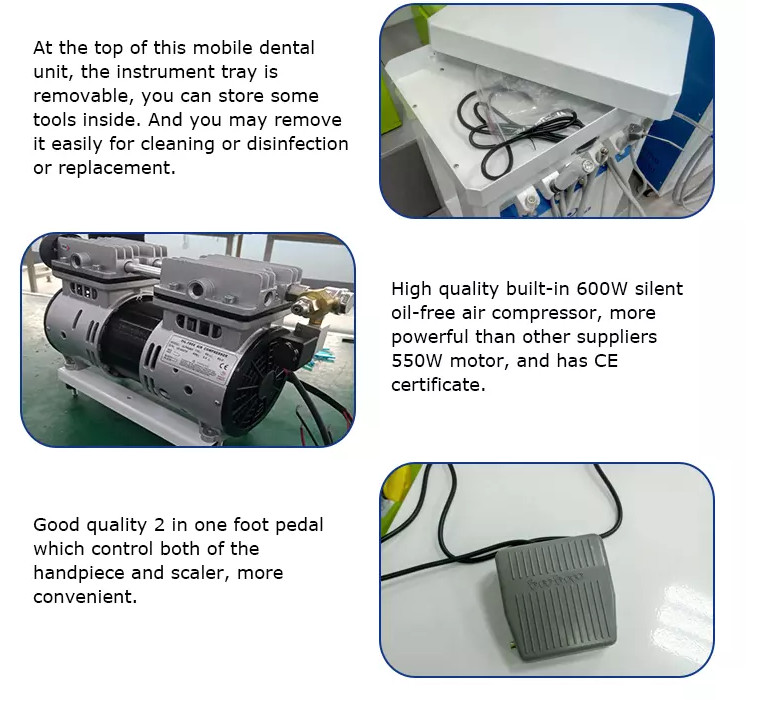 Dental Portable Treatment Unit Air Compressor GU-P209+Scaler LED Curing Light 2H gallery