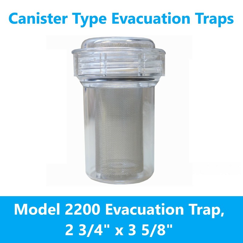 Dental Evacuation Traps Canister 2-3/4" x 3-5/8", Ohmeda Matrix, Vacstar, # 2200