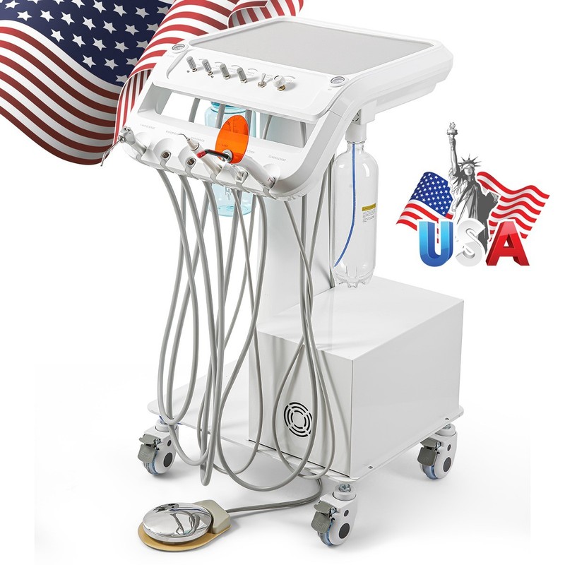 Dental Portable Delivery Unit Syringe Suction Air Compressor Cart/Suction System gallery