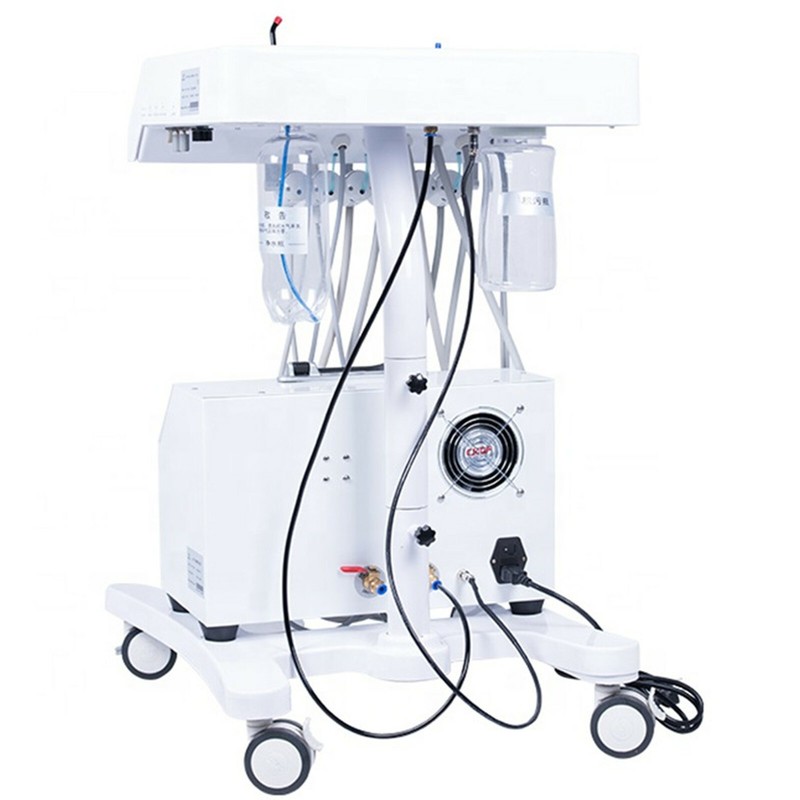 Dental Unit Cart with Curing Light Scaler GU-P302+GUP300 Oil Free Air Compressor gallery