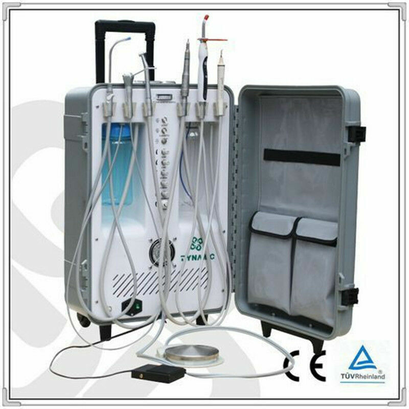 DU893 Portable Dental Unit w/ Air Compressor Ultrasonic Scaler+Curing Light 2/4H
