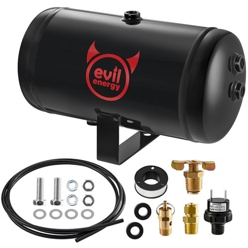 1 Gallon Air Tank Kit 5 Ports 1/4" NPT 150PSI for Truck, Car, Air Horns, Tires, gallery