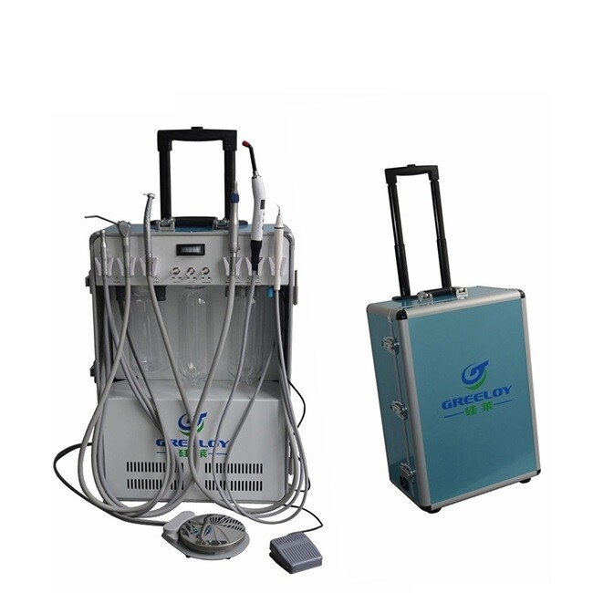 Greeloy GU-P206 Dental Portable Unit+Air Compressor Curing Light+Piezo Scaler 4H gallery