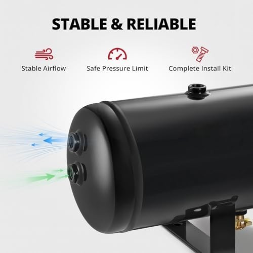 1 Gallon Air Tank Kit 5 Ports 1/4" NPT 150PSI for Truck, Car, Air Horns, Tires, gallery