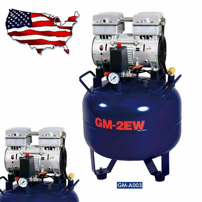 32L Portable Dental Medical Air Compressor Oil Free Tank Noiseless 110V 850W New gallery