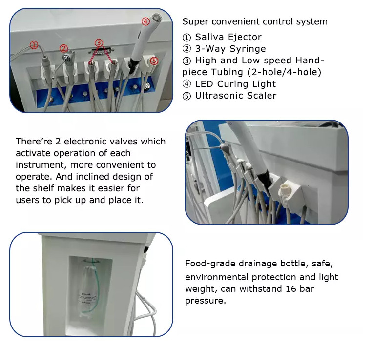Dental Portable Treatment Unit Air Compressor GU-P209+Scaler LED Curing Light 2H gallery