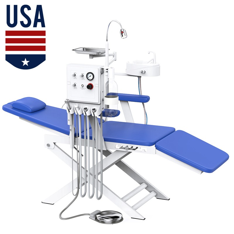 Dental Unit System Built-in Air Compressor Curing Light / Portable mobile chair