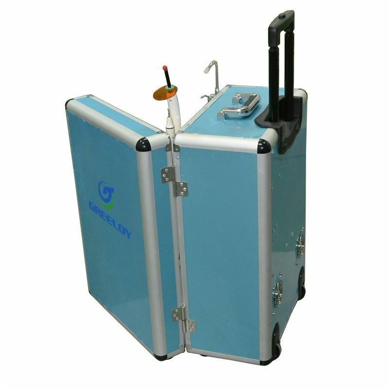 Greeloy GU-P206 Dental Portable Unit+Air Compressor+Curing Light+Scaler 2H/4H US gallery