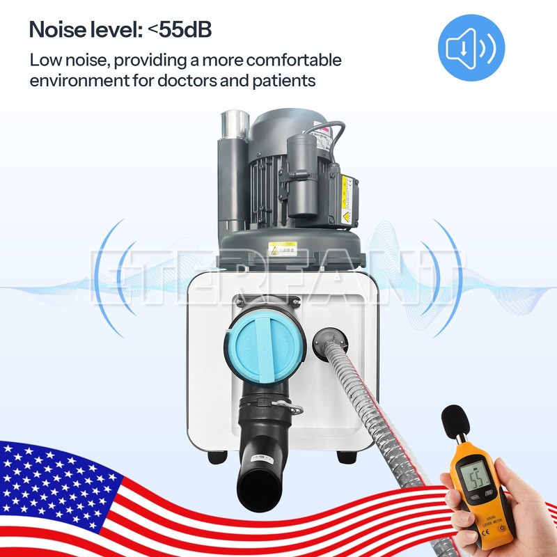 Portable Dental Suction Machine Vacuum System/50L Silent Oil-Free Air Compressor gallery
