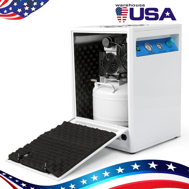 Dental Silent Air Compressor 40L 800W Soundproof Box w/ Wheels 155L/min GA-02X gallery