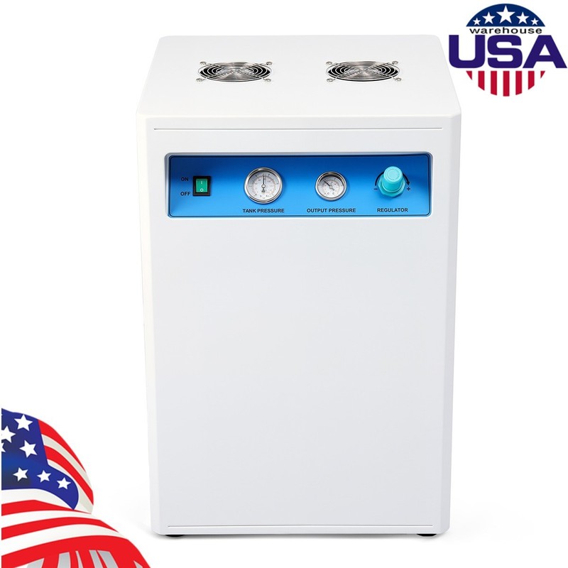Portable Dental Suction Unit Vacuum Pump / Portable Silent Air Compressor 40L gallery