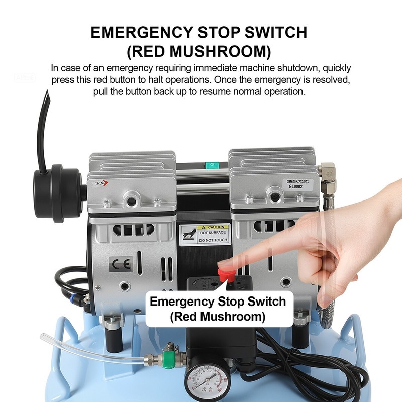 Compresor de aire silencioso médico dental libre de aceite 24L/40L tanque gallery