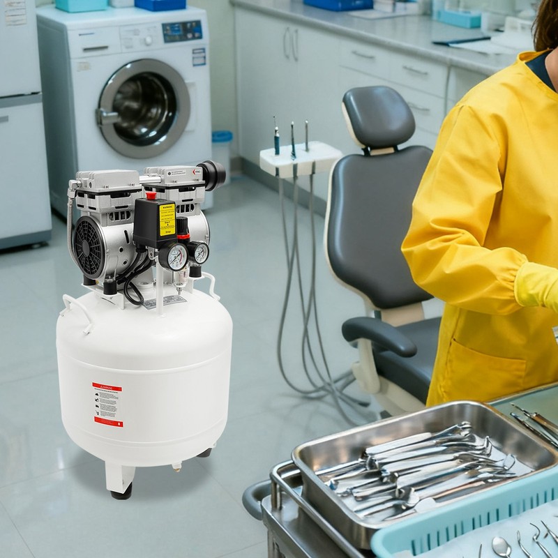 750w Portable Industrial Air Compressor Oil-free Dental Medical Lab Equipment