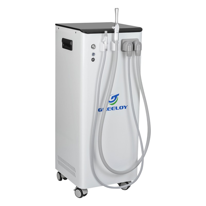 Dental Mobile Oral Suction Unit High Volume Evacuator Build-in 6L Drainage Tank