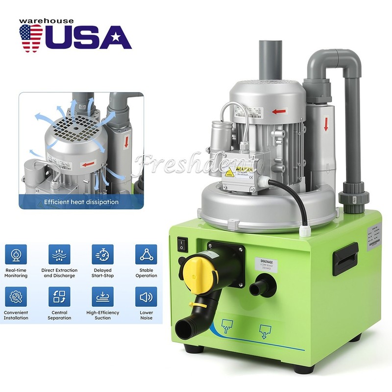 1100W Portable Dental Suction Unit Vacuum Pump 600L/min for Dental Chairs