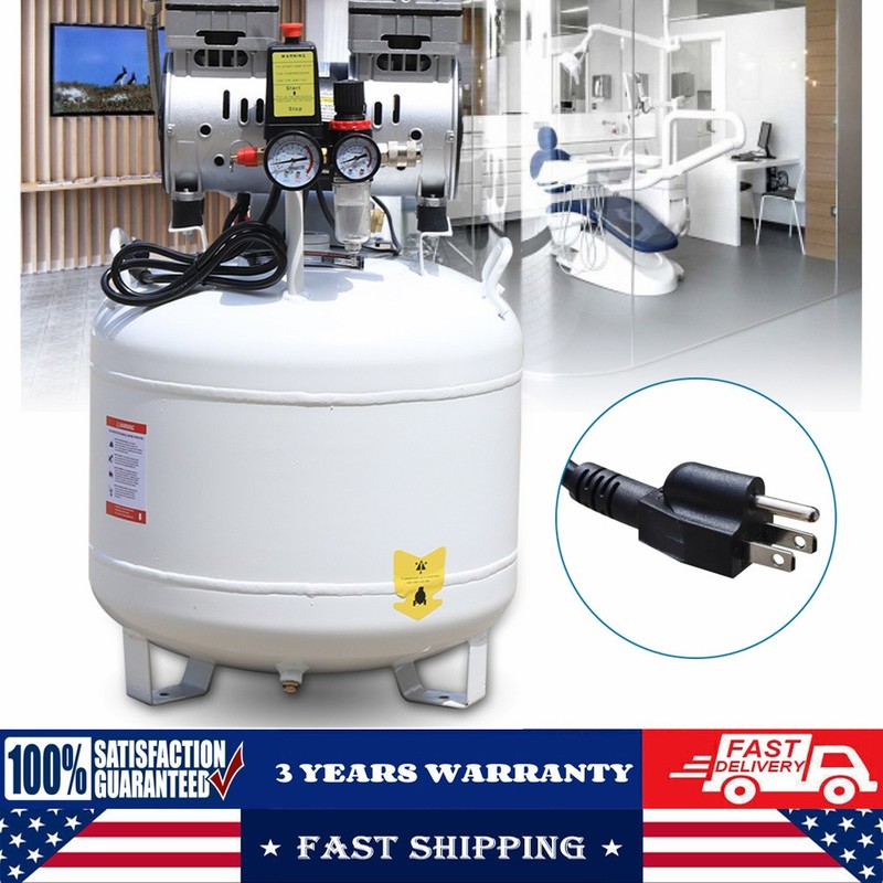 Dental Medical Air Compressor Silent Air Compressor Oilless 115PSI 0.75KW 110V