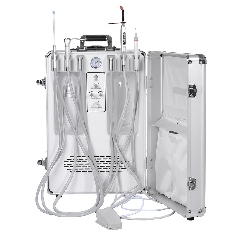Portable Dental Unit Oil-free Air Compressor G13-B+LED Curing Light+A Scaler 4H gallery