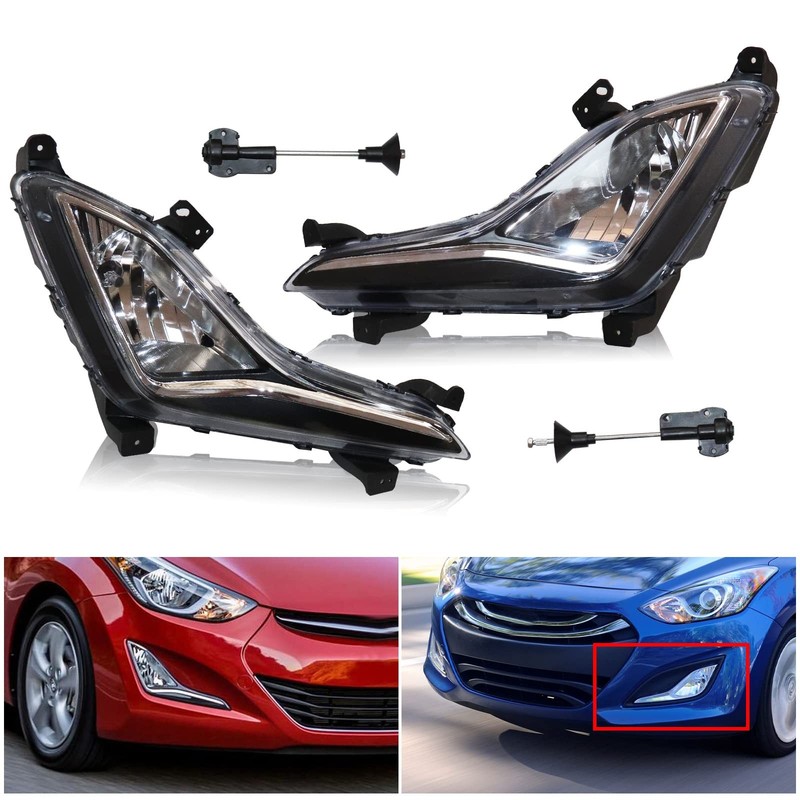 Fog Lights Set for 2014-2016 Hyundai Elantra 1.8L 2.0L 92201-3X210&92202-3X210 gallery
