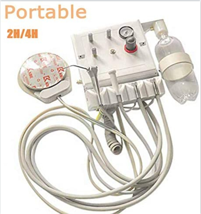 Portable Wall Hanging Dental Turbine Unit Work Syringe With Air Compressor 4H/2H gallery
