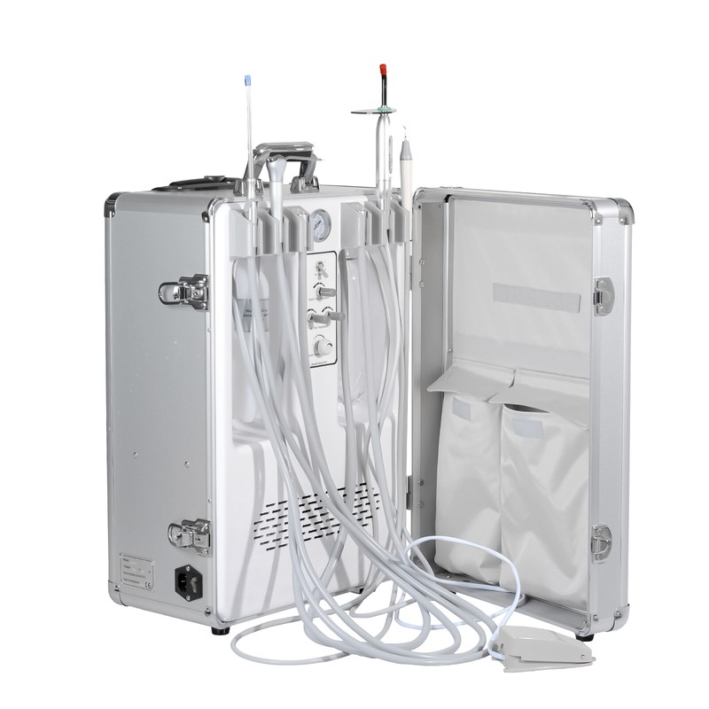 Portable Dental Unit w/ Air Compressor 3 Way Syringe LED Curing Light Scaler 2H gallery