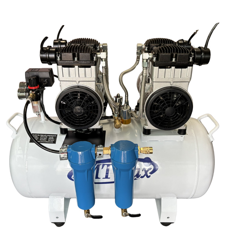 SMTmax SL-240 Dental Air Compressor 3HP 220V Oil-Free 2-Stage Dryer gallery