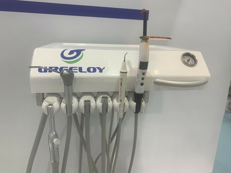 Mobile Dental Unit Portable Dental Delivery Cart with Scaler+Curing Light 4H US gallery