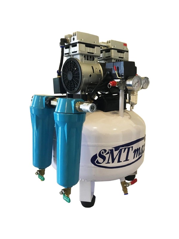 SMTmax SL-70 Dental Air Compressor 220V 8Gal ASME 7.4CFM 55dB Oil-Free