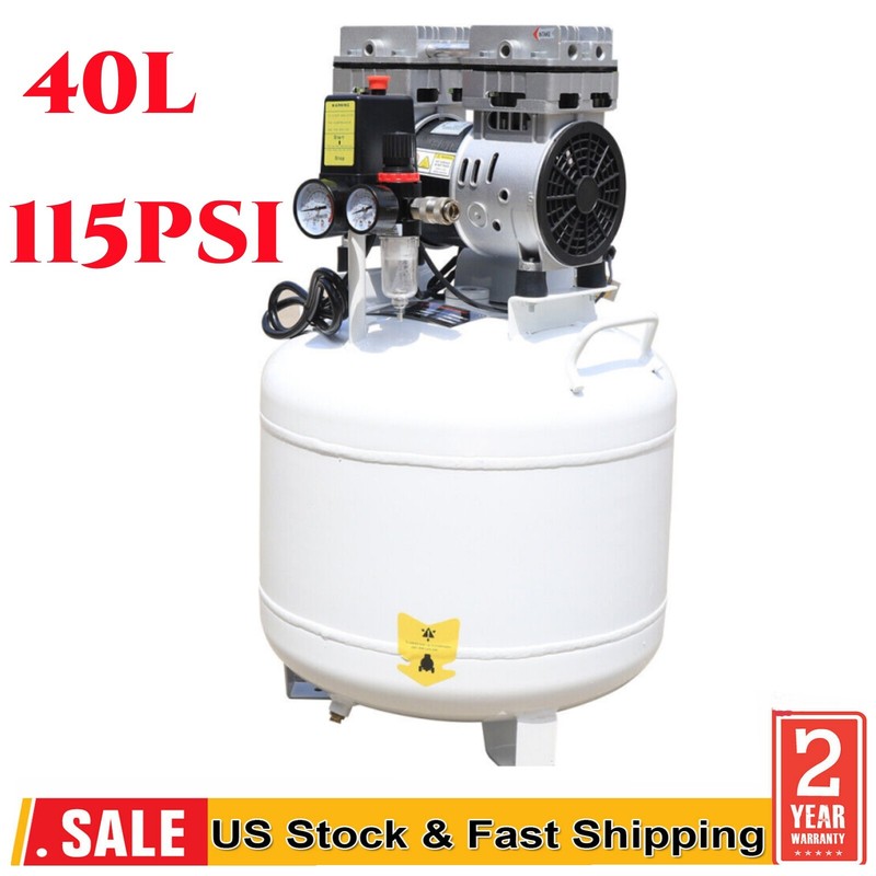 40L Dental Medical Air Compressor Silent Air Compressor Oilless Air Pump 115PSI gallery