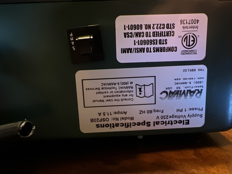 Ram vac Osprey 23B Main Control gallery