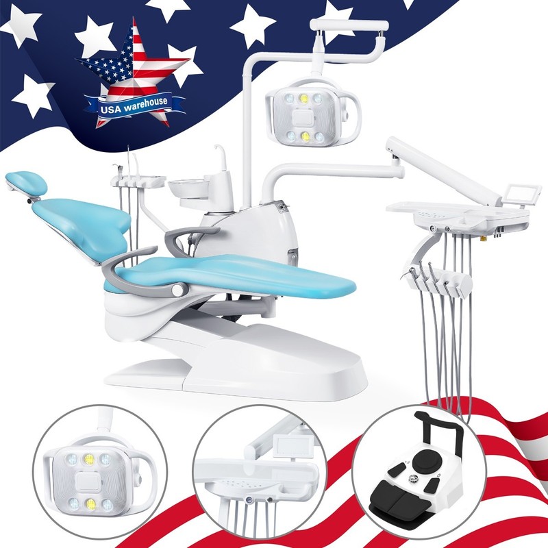 Dental Unit Chair Computer Controlled DC Motor/40L Dental Oilless Air Compressor gallery