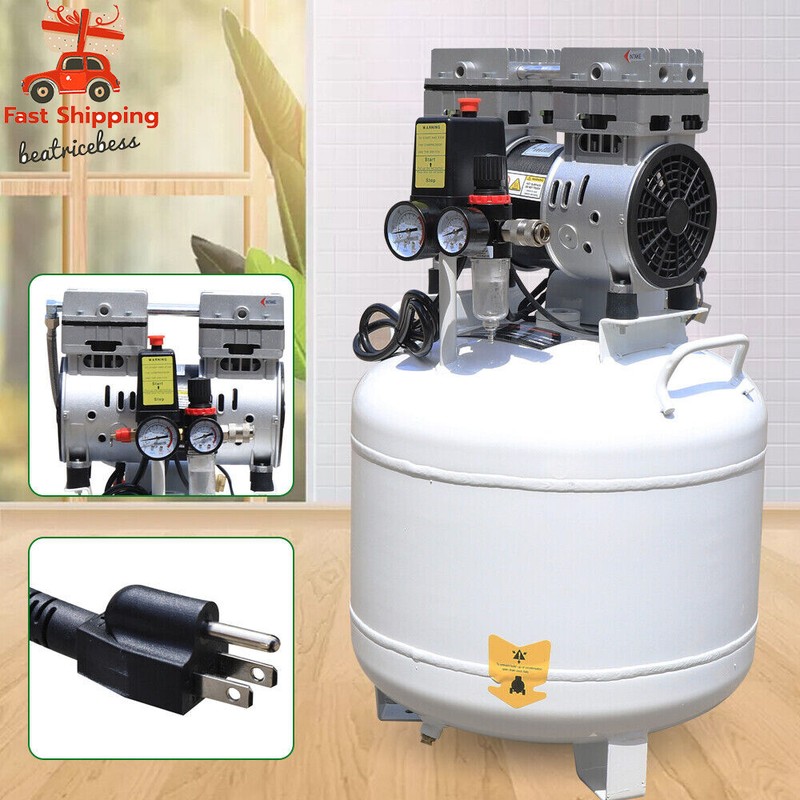 40L Dental Medical Air Compressor Silent Air Compressor Oilless 115PSI 0.75KW