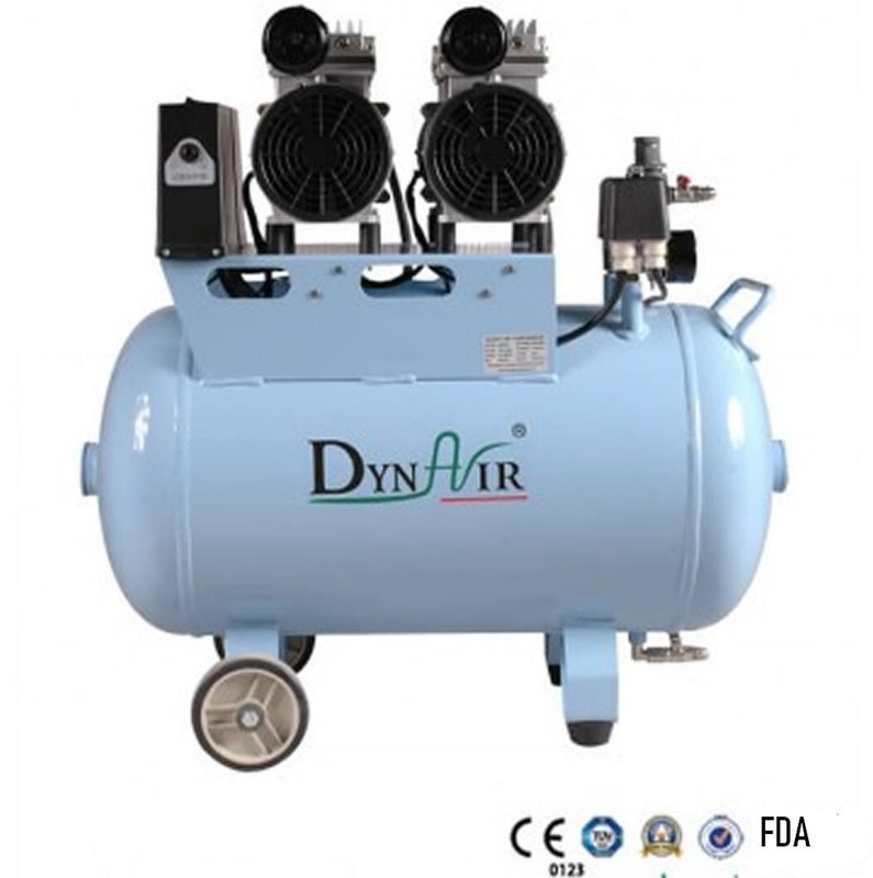 Oil-free Dental Air compressor 2 HP, Noiseless 1.5Kw 110V(50Hz).