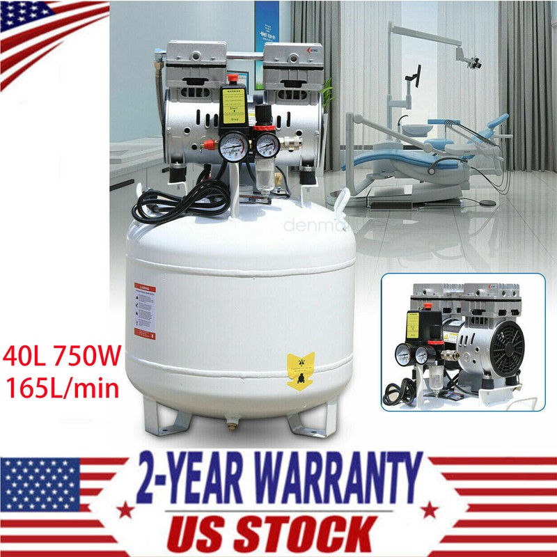 Dental Medical Air Compressor Silent Air Compressor 40L 750W 165L/min 110V/60HZ
