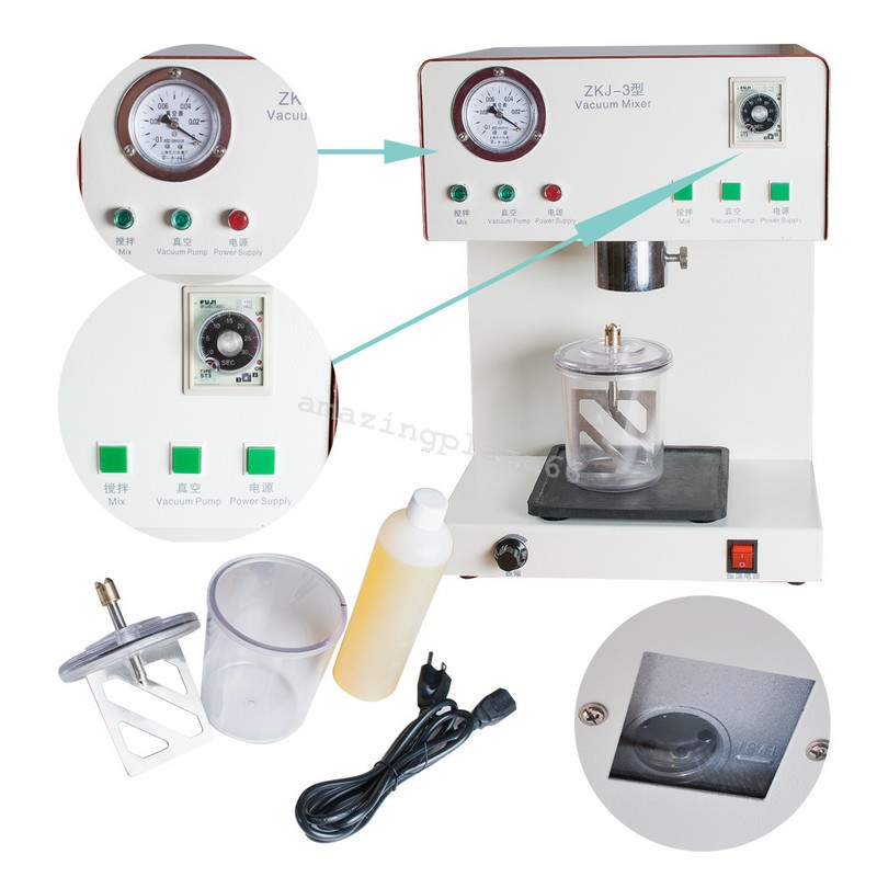 Dental technician Digital Vacuum Mixer Dental Lab Mixing Vibrating US 110V CE gallery