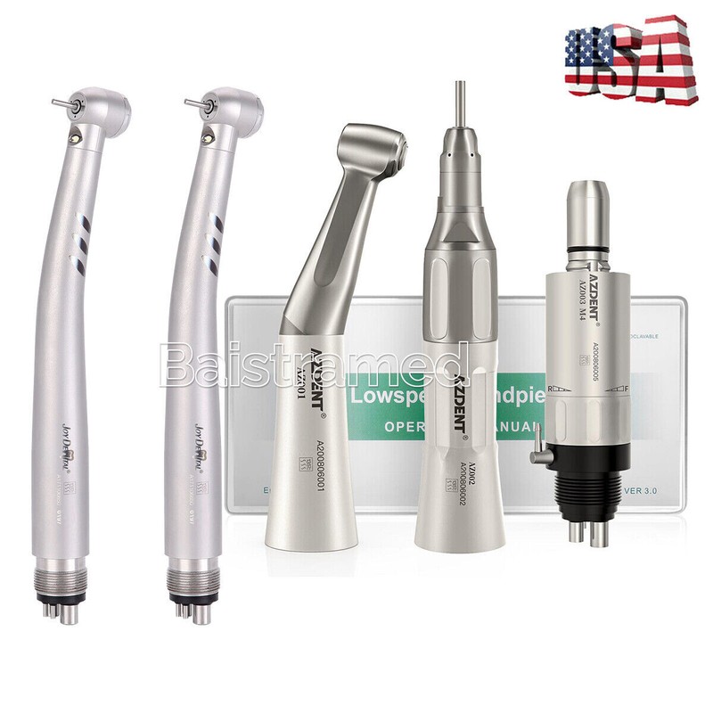 Portable Dental Delivery Unit Mobile Cart Air Compressor 4Hole/LED Handpiece kit