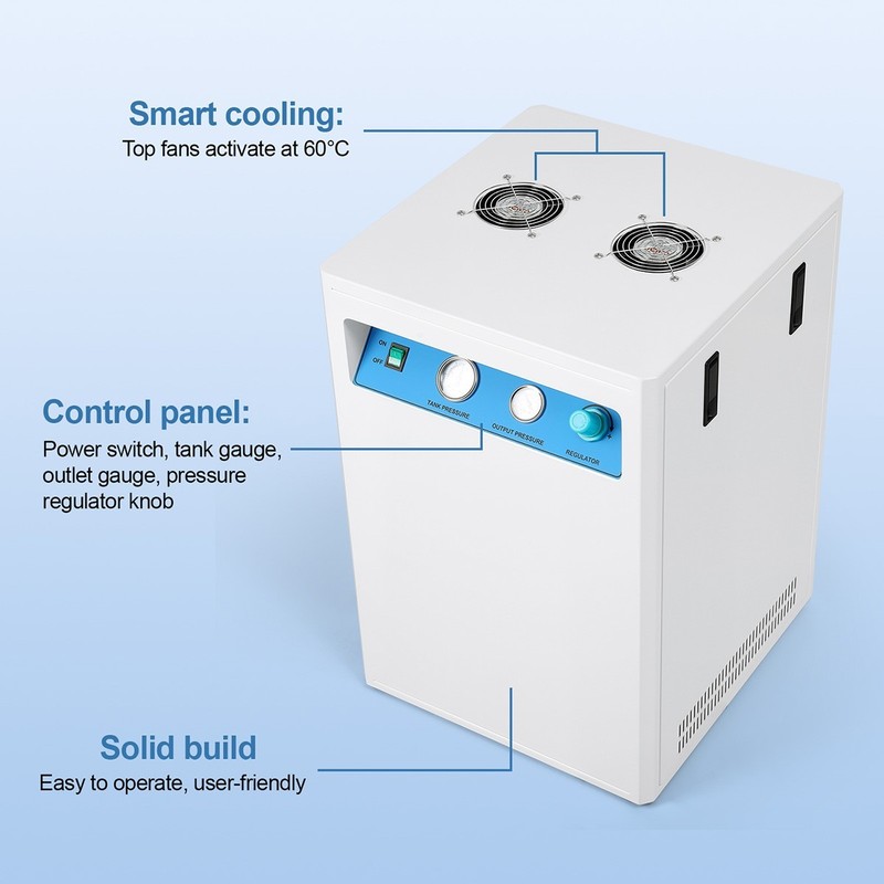 40L Portable Dental Chair Air Compressor Oil-Free Silent Cabinet Pump 800W gallery