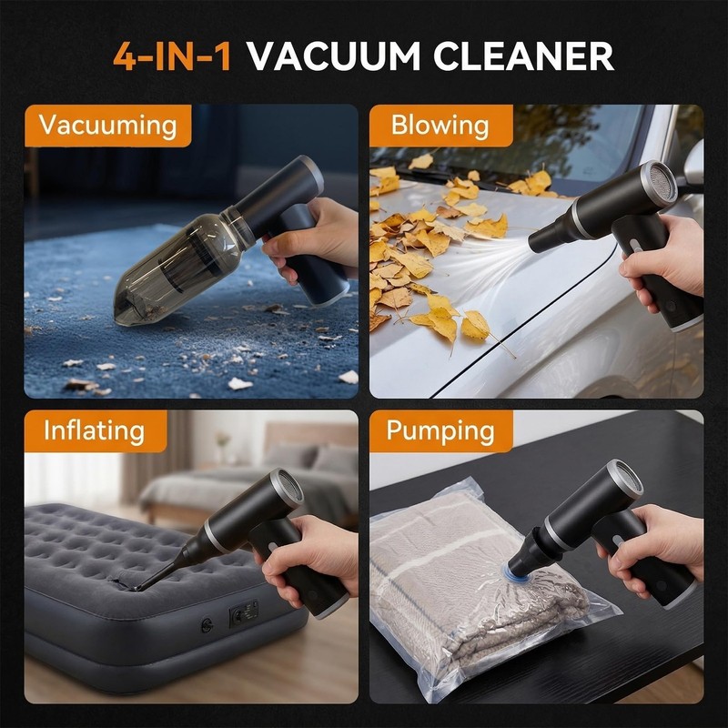 Compressed Air Duster & Vacuum Cleaner 4-in-1, 150,000RPM Powerful Electric... gallery