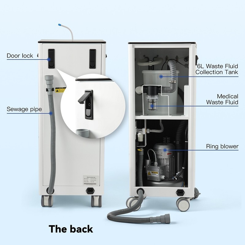 Portable Dental Mobile Suction Unit System Negative Pressure Pump High Volume gallery