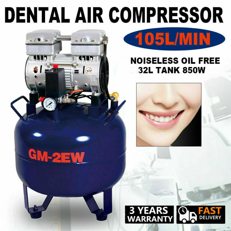 32L Dental Medical Air Compressor Silent Noiseless Air Compressor Oilless 115PSI gallery