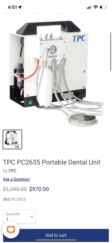Portable dental unit – tpc PC 2635